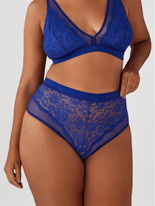 Calcinha Alta em Tule e Renda Mesh TM