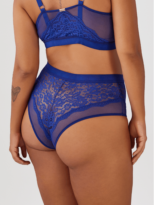 Calcinha Alta em Tule e Renda Mesh TM