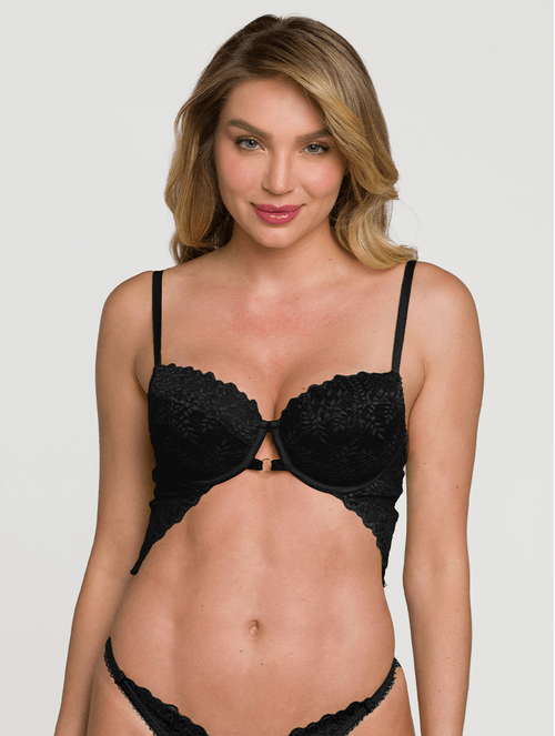 Sutiã Meia Taça com Bojo em Renda Artisian Flowers