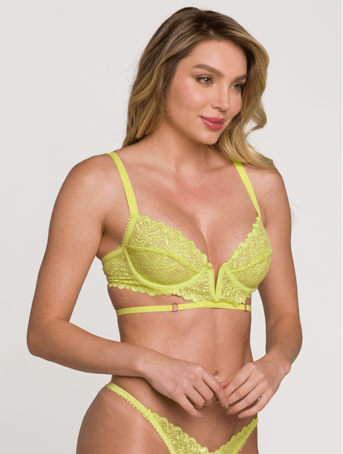 Sutiã Meia Taça S/ Bojo em Renda Artisian Flowers