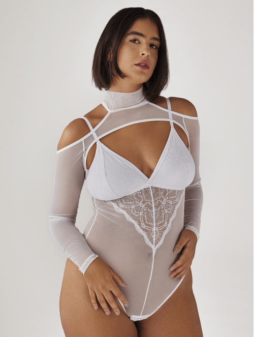 Body com Renda em Tule Boudoir Déco