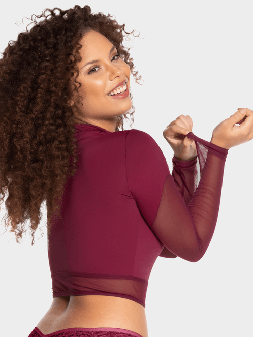 Cropped Manga Longa em Microfibra Light