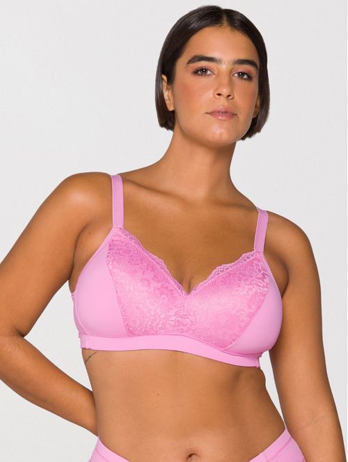 Sutiã Triângulo em Microfibra e Renda