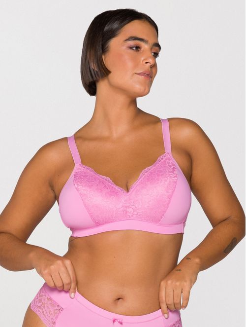 Sutiã Triângulo em Microfibra e Renda