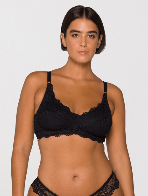 Sutiã Meia Taça em Microfibra Renda Liberty