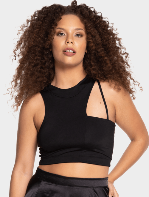 Top Cropped sem Bojo em Microfibra