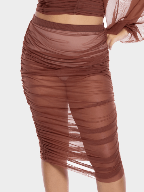 Saia Midi de Tule Franzido Aerials