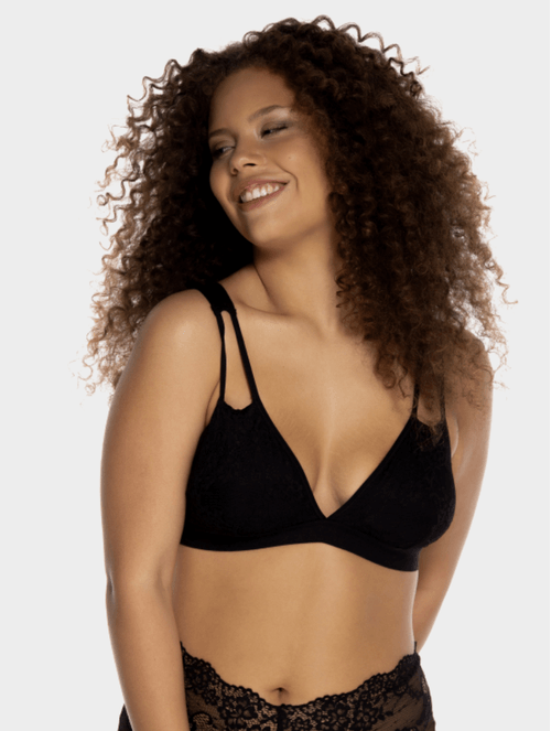 Sutiã Triângulo sem Bojo e sem Aro Nude Renda