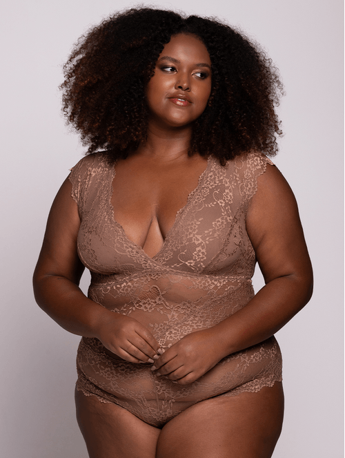 Body sem Bojo e sem Aro Nude Renda Tamanhos Maiores