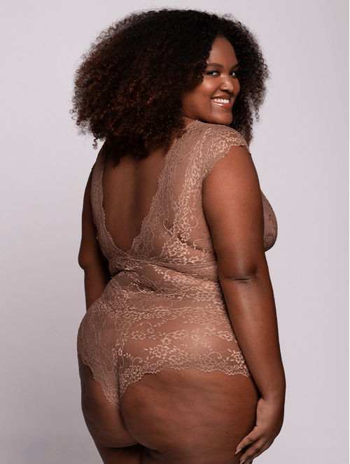 Body sem Bojo e sem Aro Nude Renda Tamanhos Maiores
