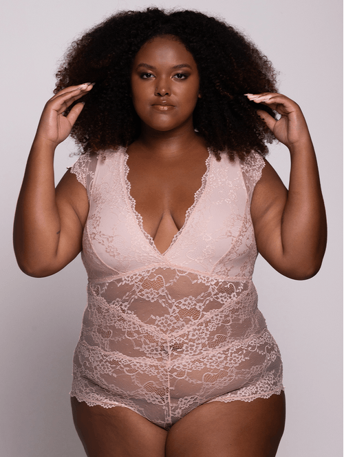 Body sem Bojo e sem Aro Nude Renda Tamanhos Maiores