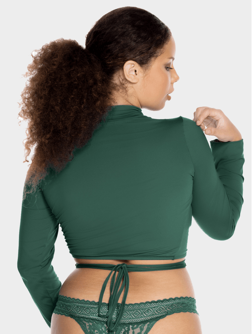 Cropped Manga Longa Assimétrico  Cut Out