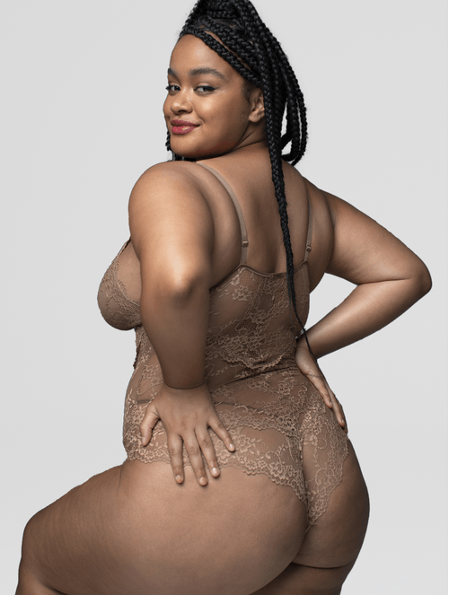 Body com Bojo Removível Nude Renda