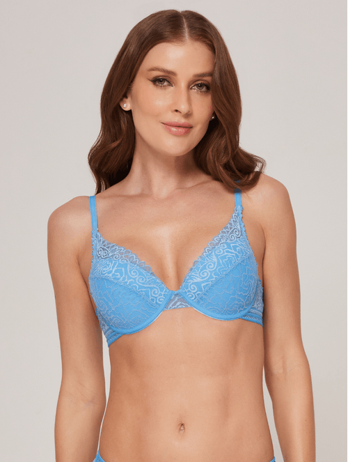 Sutiã Push Up em Renda com Tule Sirène