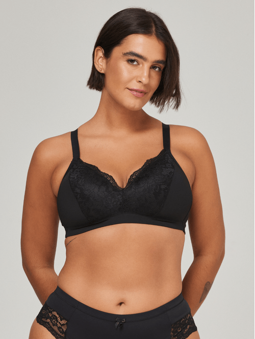 Sutiã Triângulo em Microfibra e Renda