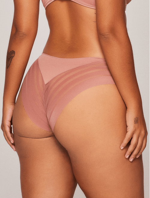 Calcinha Caleçon em Tule Stripes