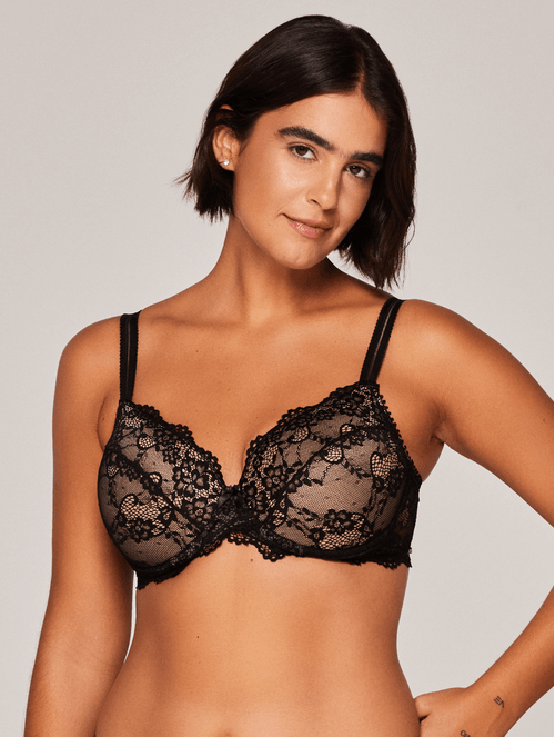 Sutiã Ideal Meia Taça em Renda - Taças B, C, D e DD