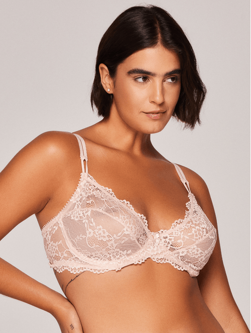 Sutiã Ideal sem Bojo em Aro em Renda - Taças B, C, D e DD
