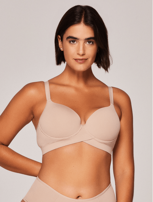 Sutiã Ideal Básico Meia Taça com Base Transpassada - Taça C