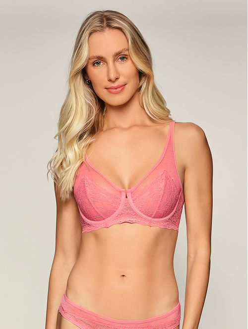 Sutiã Triângulo em Renda com Tule Sunny