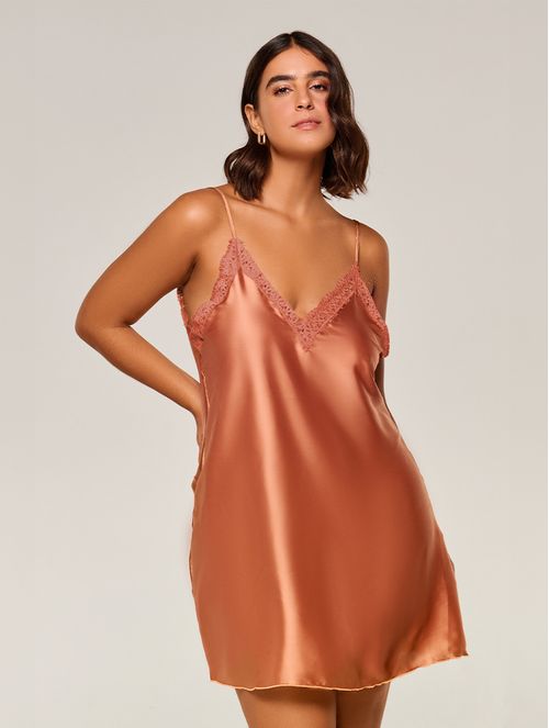 Camisola Curta em Cetim Loungewear