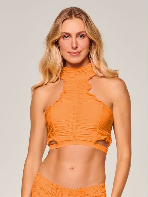 Cropped em Tule Handlace