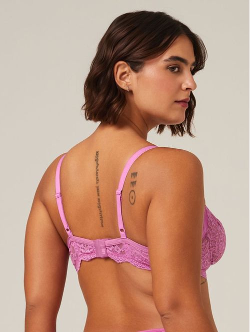Sutiã Meia Taça com Aro em Renda Kiss Me