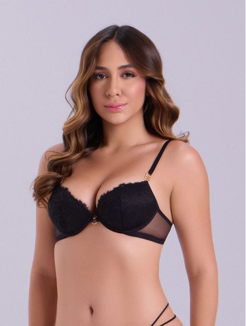 Sutiã Push Up em Renda com Tule Sicília