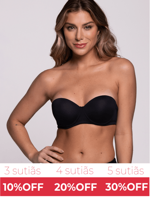 Sutiã Tomara Que Caia com Bojo e com Aro em Microfibra Sustentare