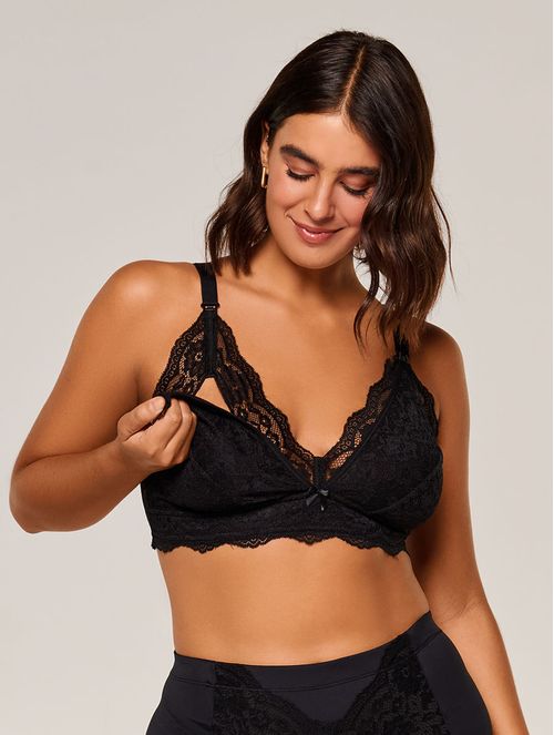 Sutiã Amamentação sem Bojo e sem Aro em Renda Maternity