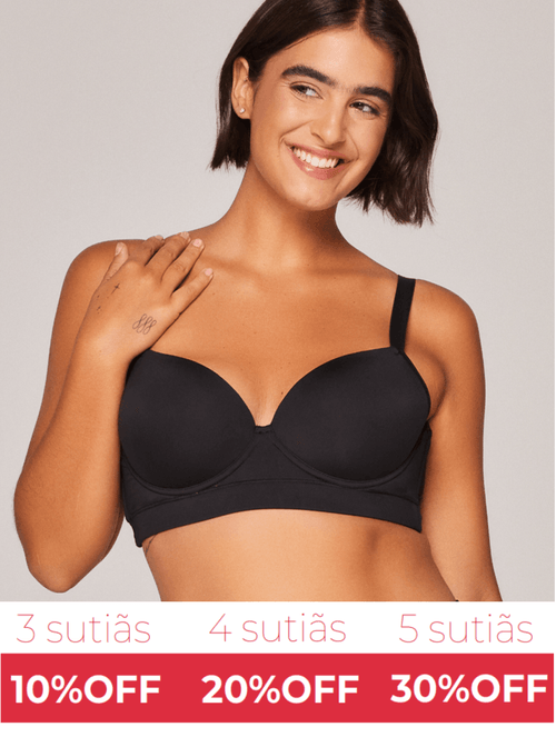 Sutiã Básico Meia Taça em Microfibra Plus