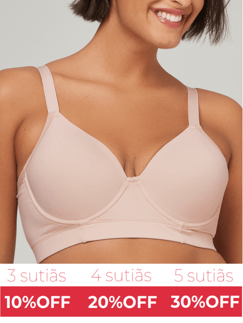 Sutiã Meia Taça Plus Decote Em Microfibra