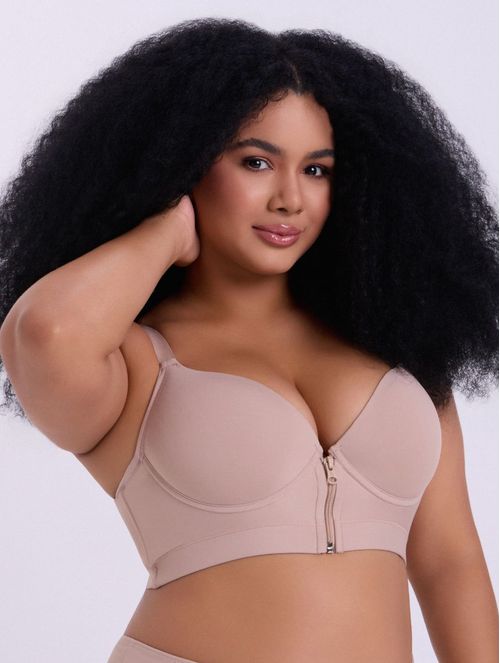 Sutiã Meia Taça com Zíper em Microfibra - Tamanhos Maiores