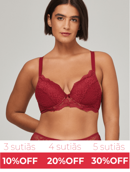 Sutiã Meia Taça em Renda -Tamanhos Maiores