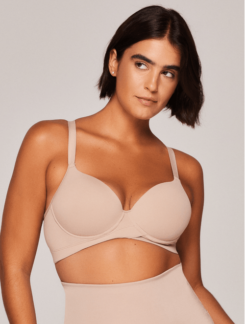 Sutiã Ideal Meia Taça com Base Transpassada Taça C - Comfort