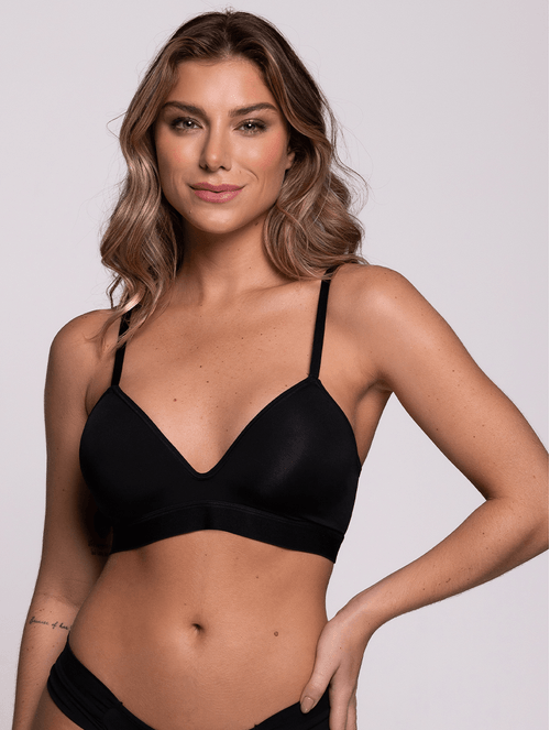 Sutiã Triângulo com Bojo em Microfibra Taça C - Comfort